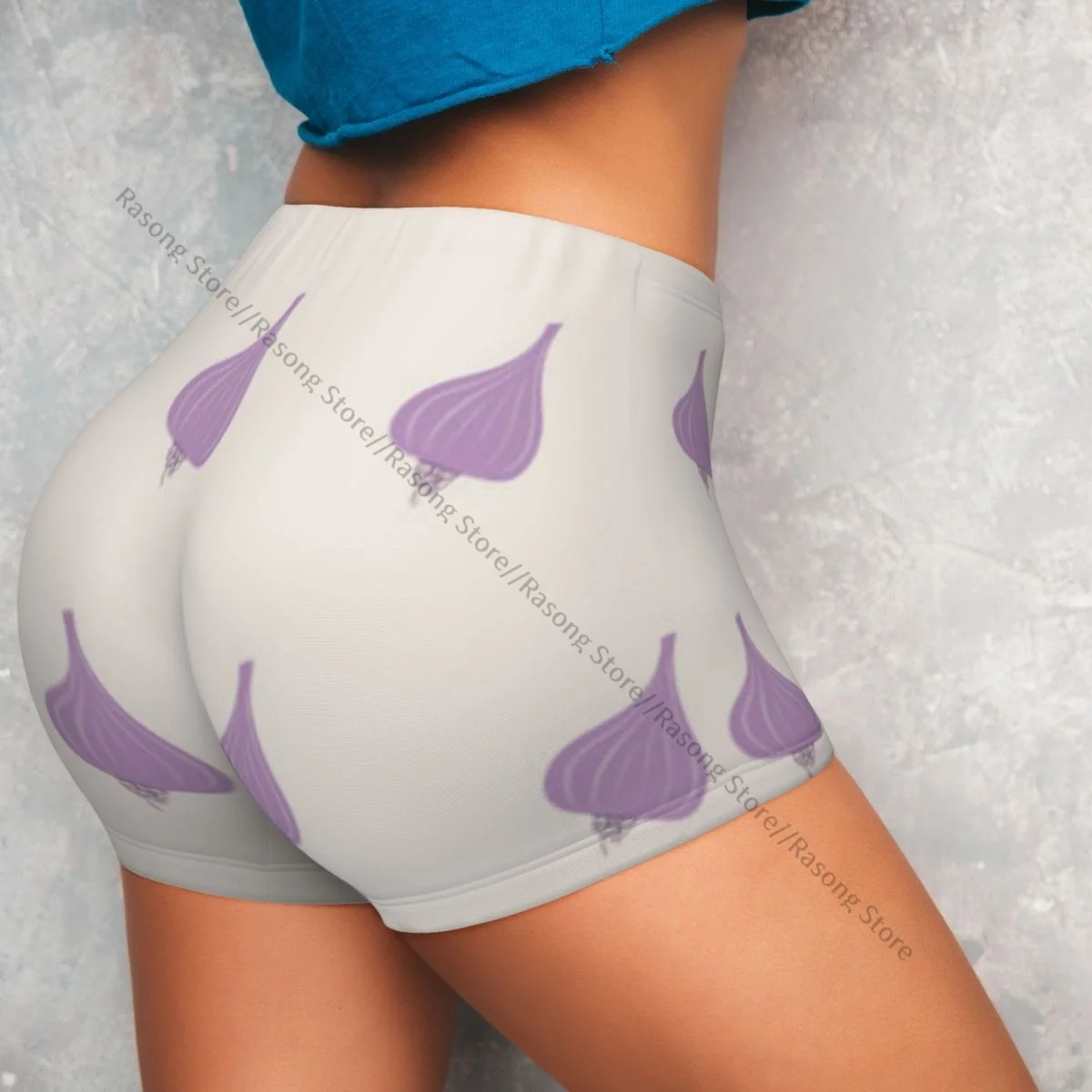 رفع قصيرة مرونة قطب بعقب لطيف الفاكهة خلفية تشغيل السراويل الرياضية السراويل النسائية الملابس الصالة الرياضية