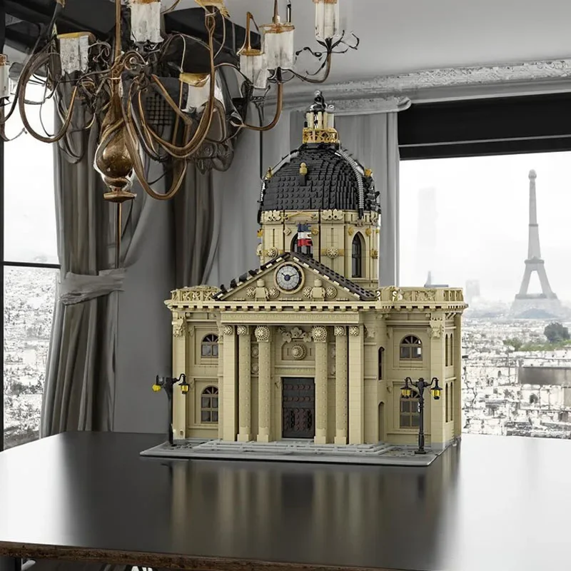 MOC-163321 Bloco de construção arquitetura montagem criativa brinquedo DIY aniversário presente de Natal Instituto de Estudos Ocidentais na França
