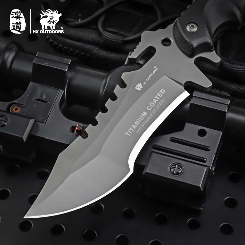 HX all\'aperto TRIDENT Survival Knife Army Hunting 58HRC Full Tang coltelli dritti strumento essenziale per strumenti di autodifesa all\'aperto