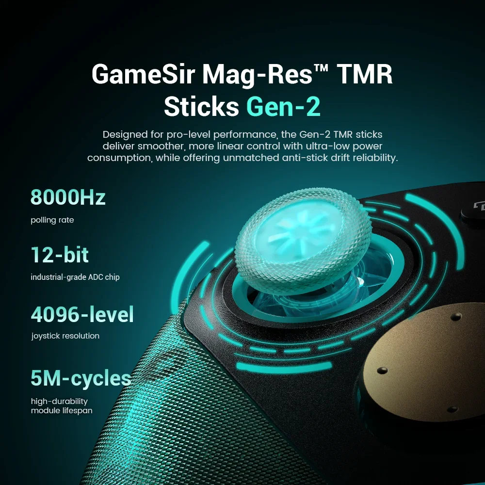 Control Inalámbrico GameSir G7 Pro 8k Edición Aimlabs para Juegos FPS Esport con Control de Movimiento, Gatillos Hall y TMR Strick Gen-2 6
