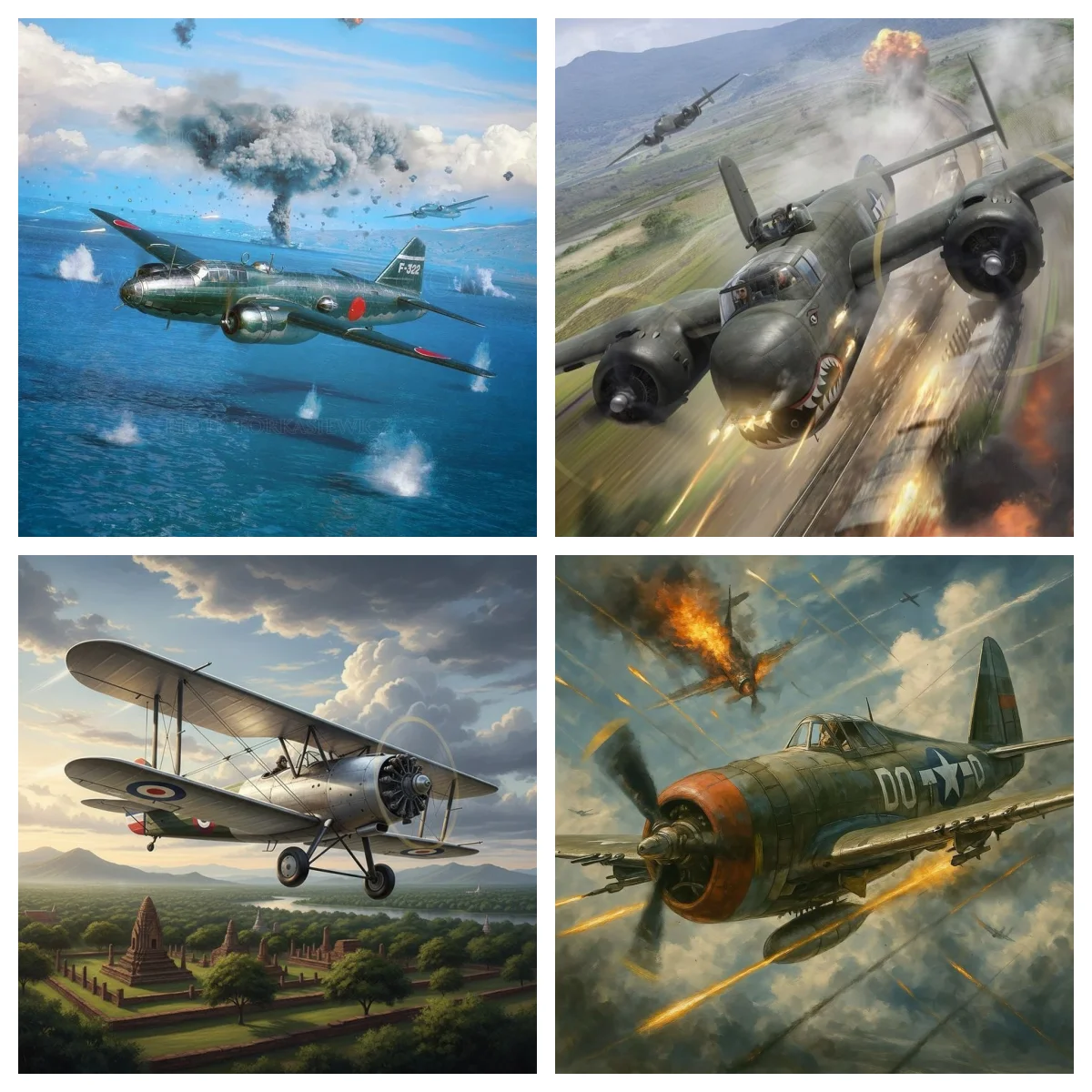 Old-Fashioned Fighter Jet Diamond Painting Propeller Plane Diy Diamond Embroidery Kit Adult Hand War Scene Home Decor Wall Decor
