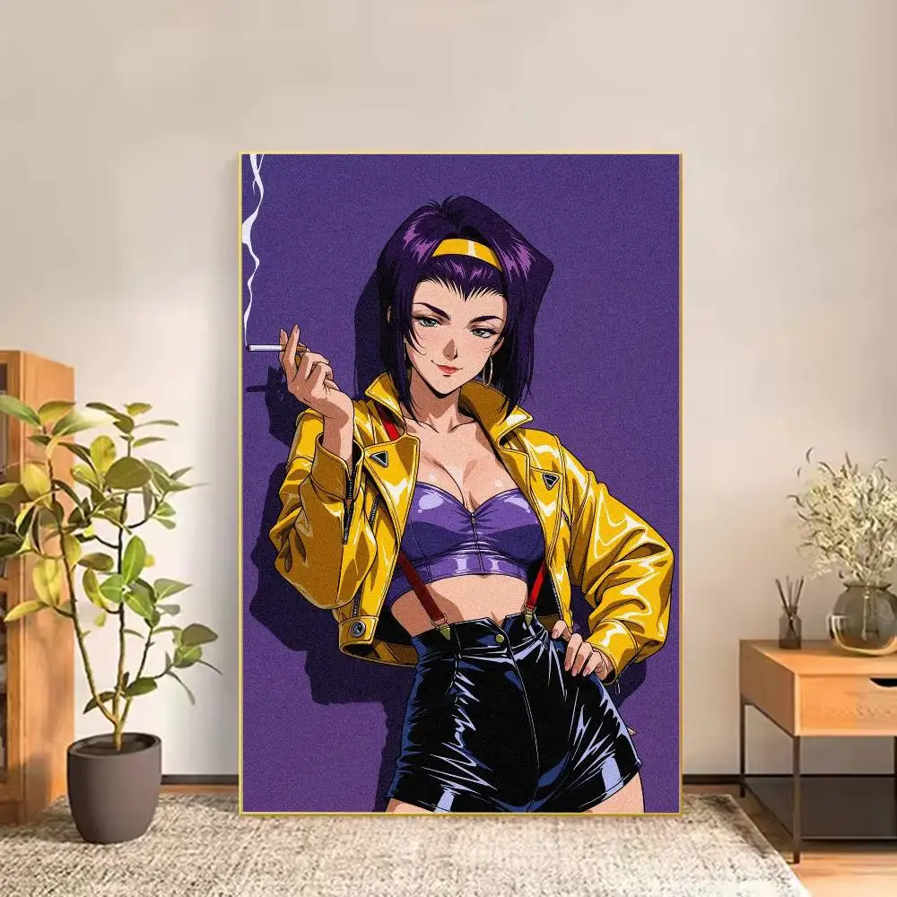 Cowboy Bebop Faye Valentine Poster Versatile HD Waterproof Wall Art Self-Adhesive Decor for Any Space Ideal Gift