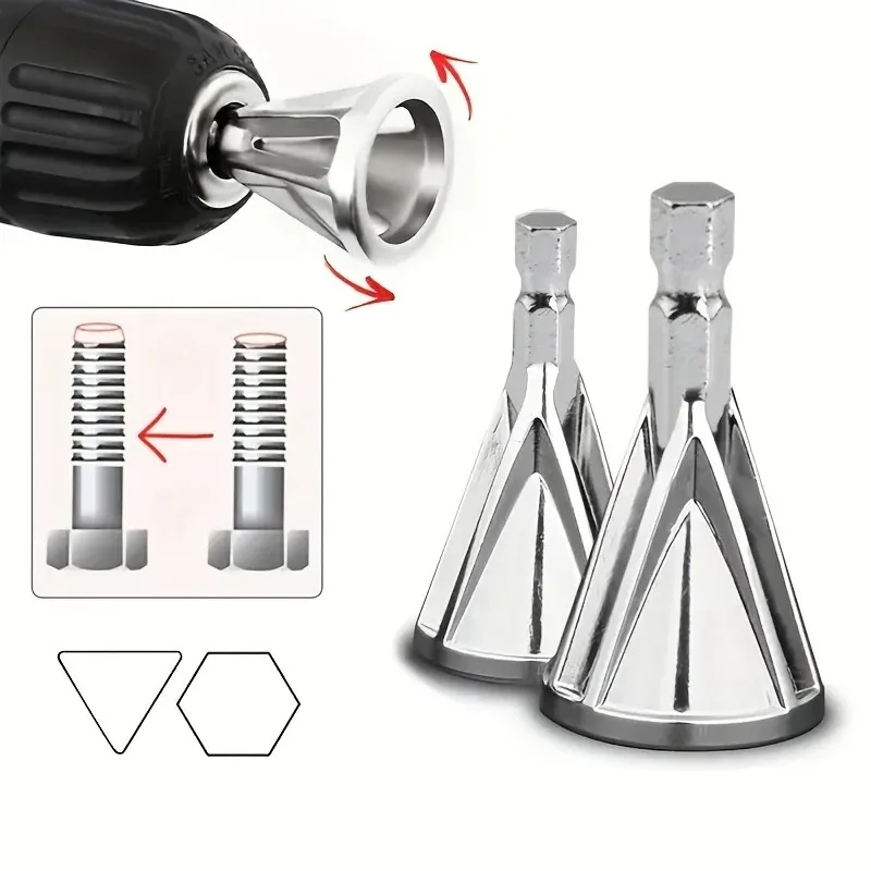 2PCS External Chamfering Machine for Grinding and Trimming Edges Chamfering Tool for Metal Excluding Burrs, Grinding Accessories