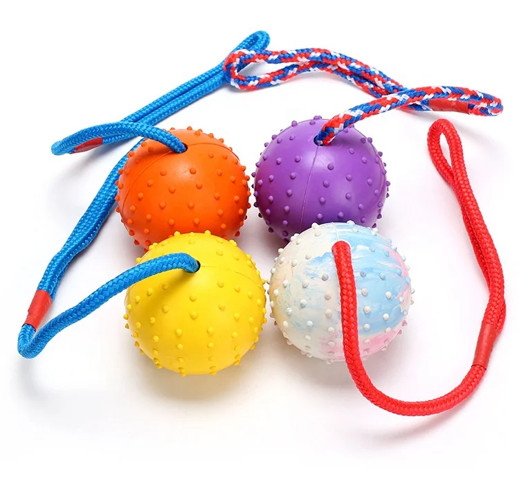 Interactive Dog Toy Ball On a Rope Reward Durable Chew Fetch Tug Dog Toy