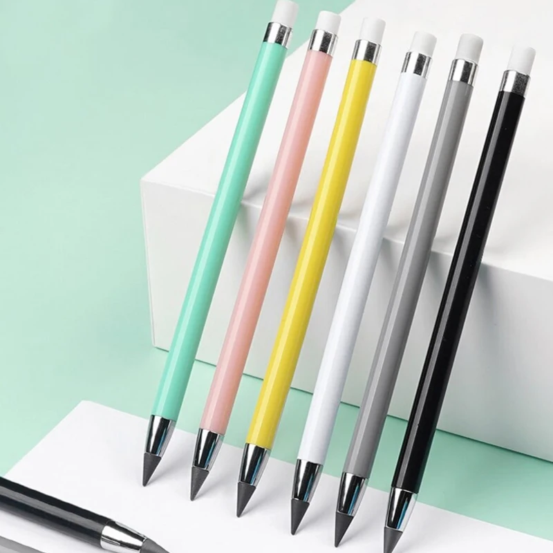 6‑Pack Unlimited Writing Eternal Pencil, No‑Ink Magic HB Pencils, Kawaii Reusable Sketch Drawing Pen School Stationery Supplies