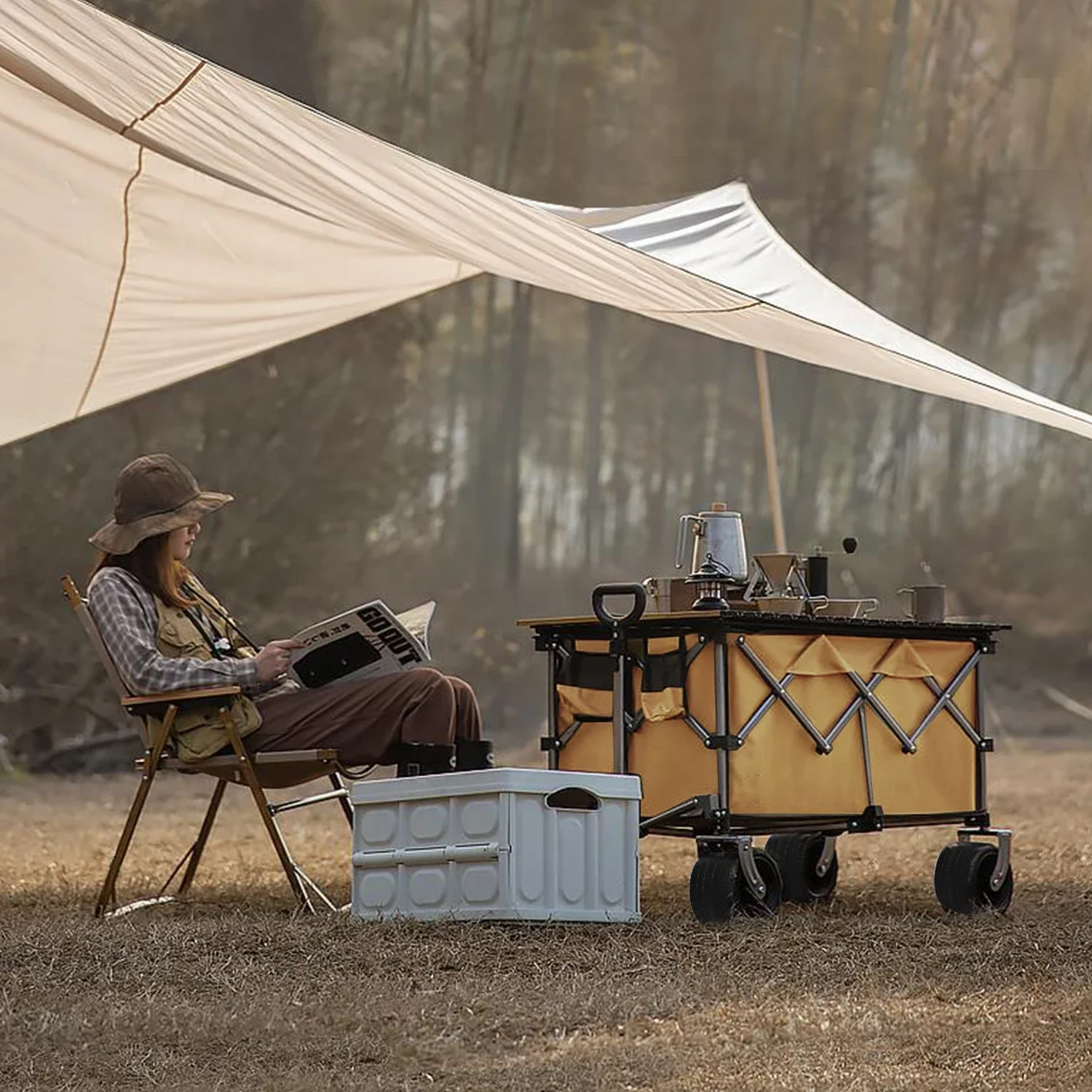 Camping Truck Trolley Foldable Wagon Camp Truck Folding Beach Wagon  Foldable Wagon