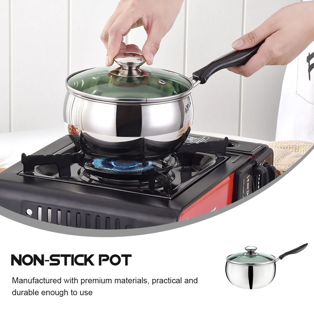 

Non-Stick Milk Pot Long Handle Practical for Breakfast Milk Food Cooking Pot Home Kitchen Gadget Cooking Utensil