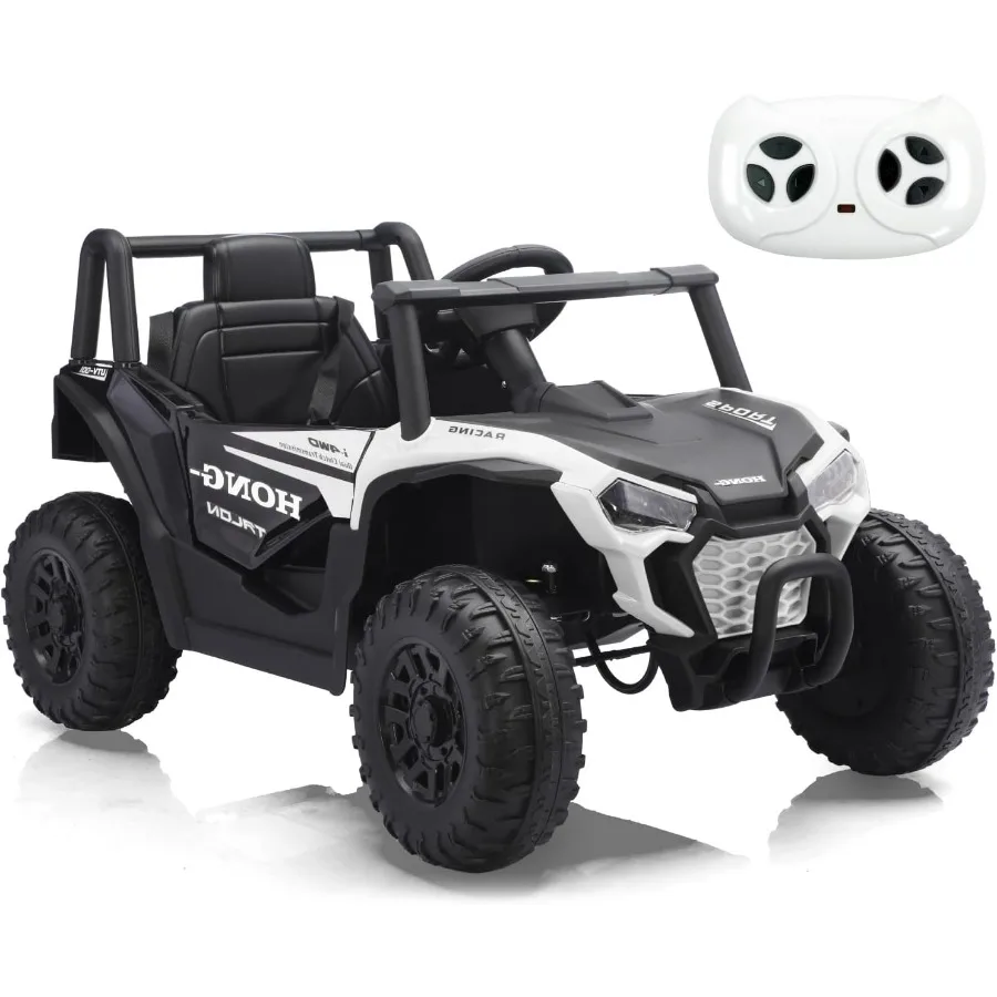

12V Ride on Cars Cars Electric Car for with Adjustable Speeds Double Open Doors Horn Music Bluetooth and Lights Aged 3-6 Years