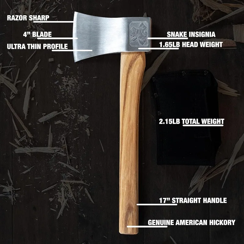 The Bad Axe: World Axe Throwing League Premium Competition Throwing Axe with Throwing Hatchet Nylon Sheath and Hickory