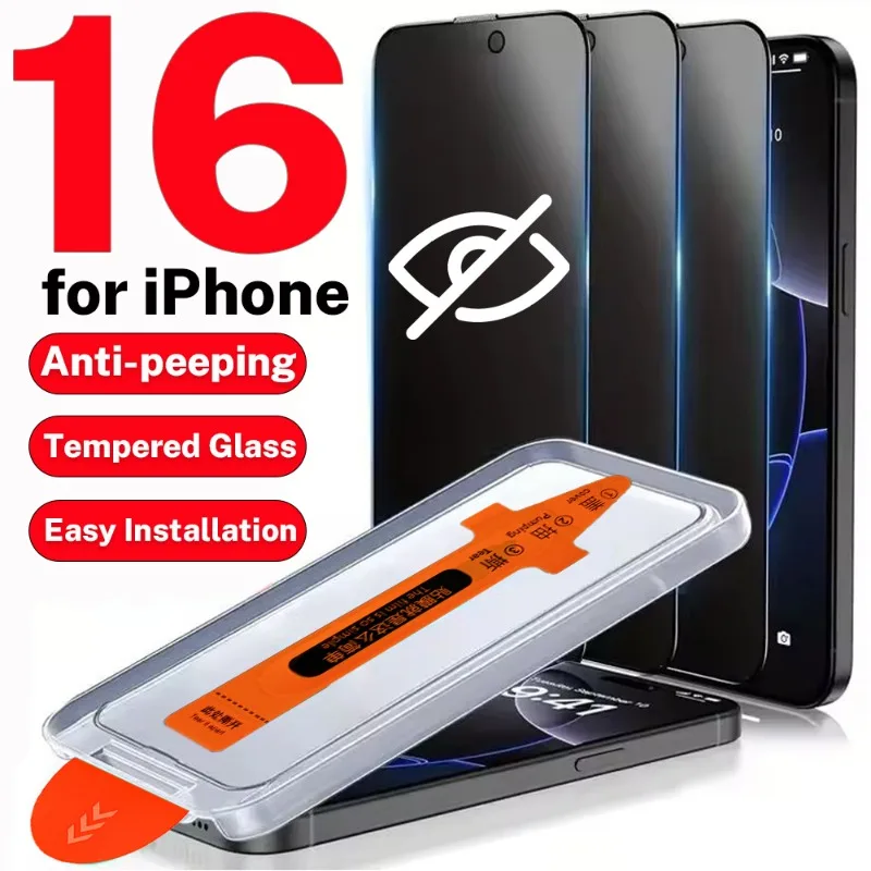 

Защитная пленка для экрана для Apple iPhone 16 Pro Max 16 Plus, закаленное стекло, простая установка, защитная пленка для экрана
