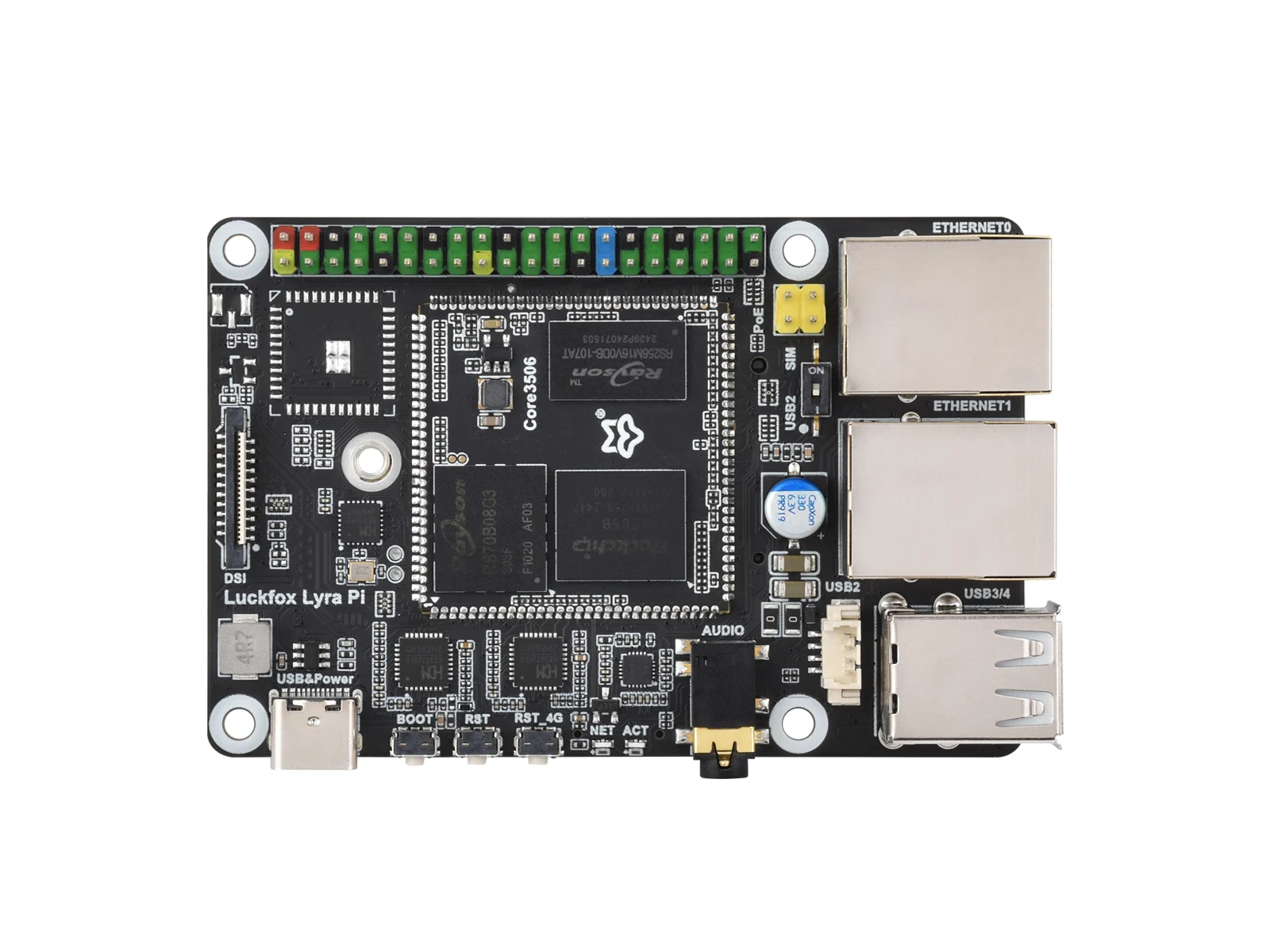 

Luckfox Lyra Pi A, Based On Luckfox Core3506 Core Board, Integrates Triple-core ARM Cortex-A7 and ARM Cortex-M0 Processors
