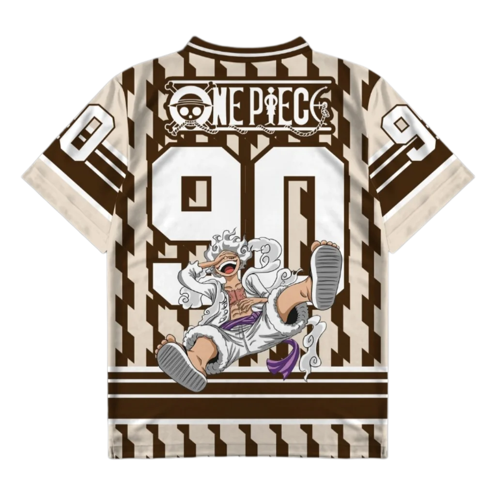 Bandai Gear 5 Luffy No.90 Jersey Baseball Style One Piece Anime Adult Kids Athleisure T-Shirt Summer Quick-dry Soft Lightweight - Detail 1
