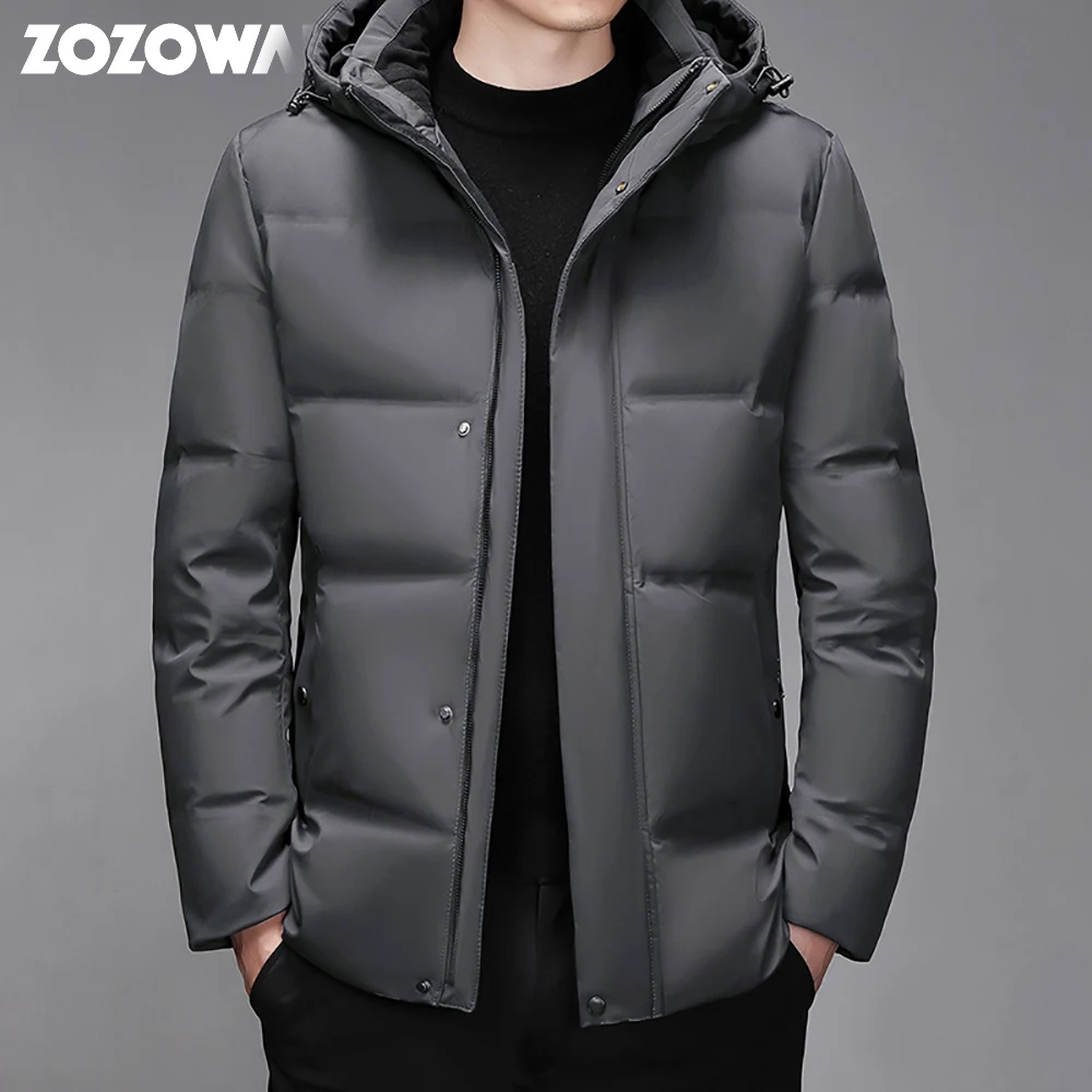 ZOZOWANG 2023 Arrival Duck Down Jacket Big Fur Hat Collar Detachable Fashion Thick Winter Keep Warm Men\'s Winter Down Coats