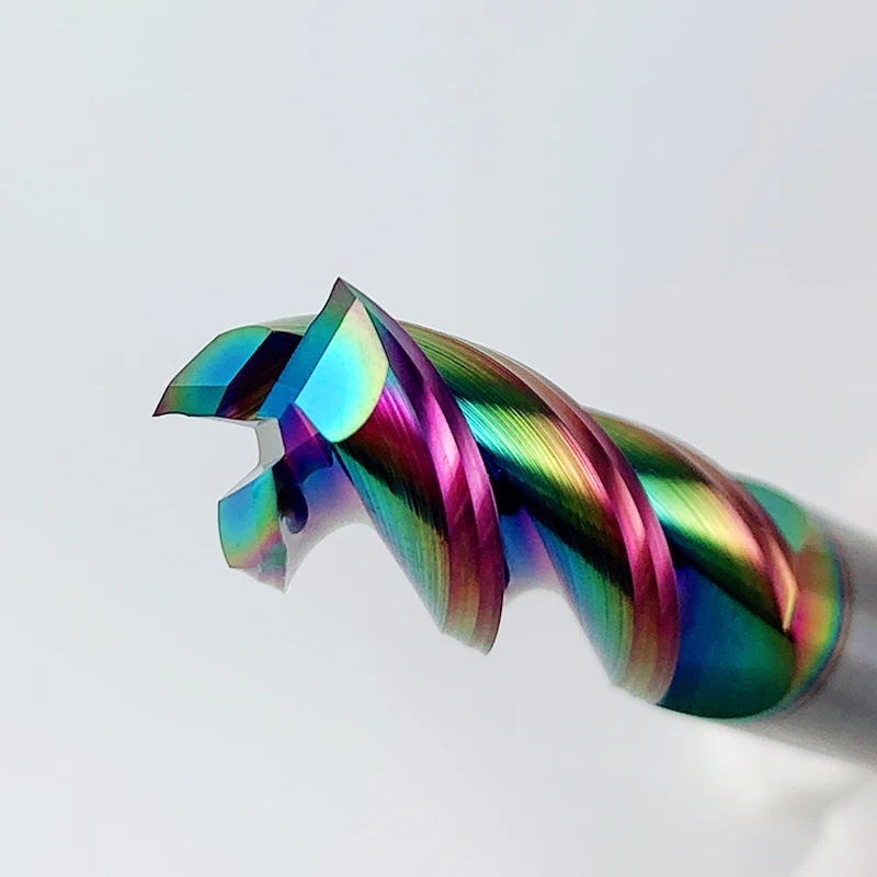 Imagem -02 - Jimmy-tungstênio Aço Flauta Fresadora Carbide End Mill Cnc Revestimento Colorido Hrc55