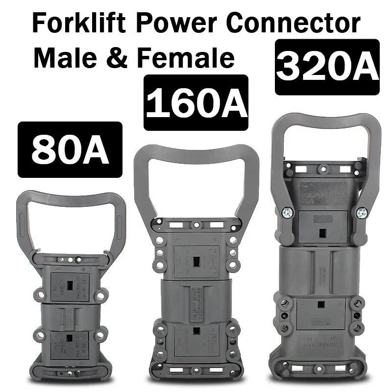 

1/5/20 Sets REMA Type Connector 80A 160A 320A Electric Forklift Power High Current Battery Charger Male And Female Plugs Sockets