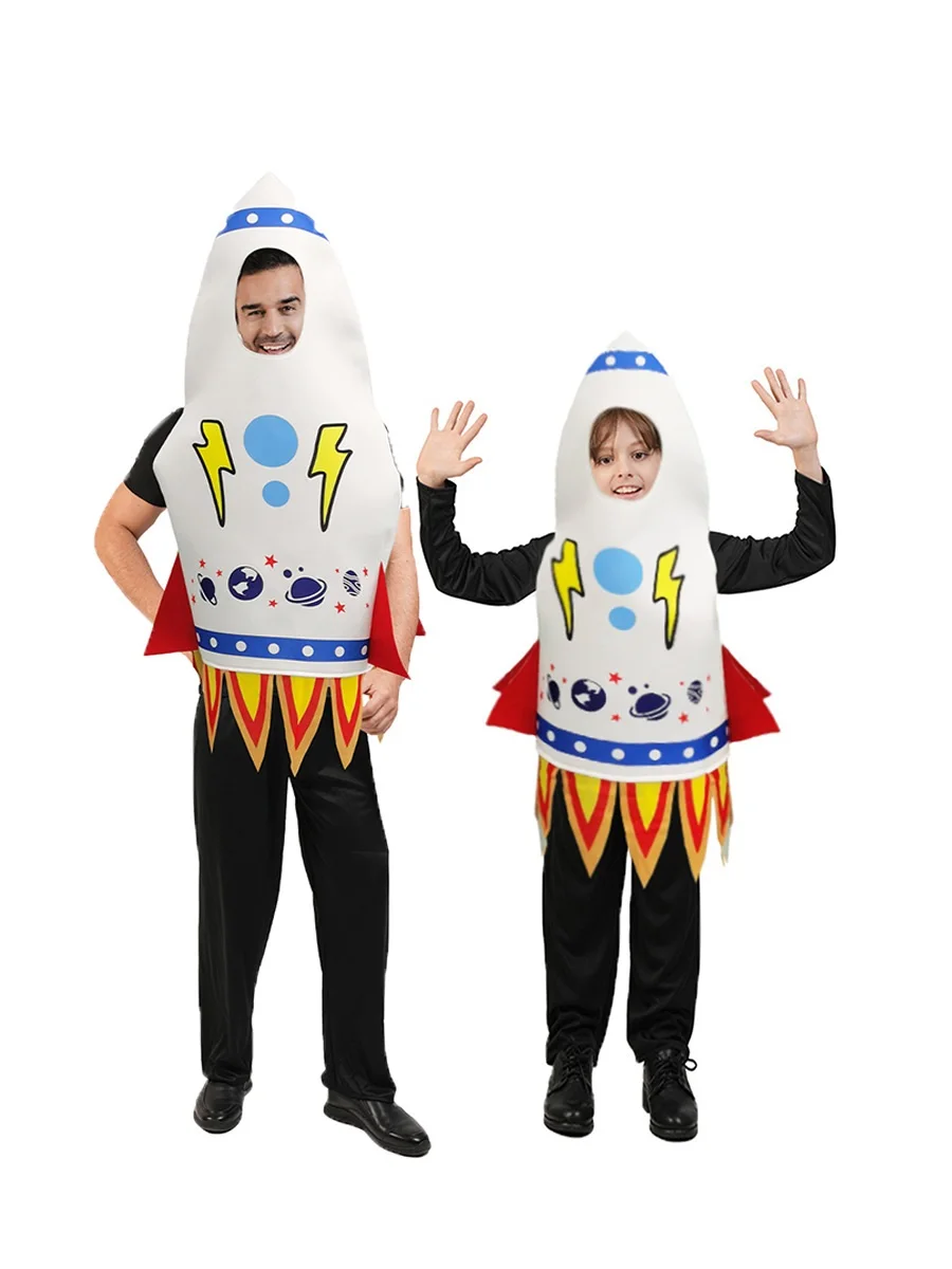 

Halloween Fantasy Super Cool Rocket Jumpsuit Pilot Role Play Costume Masquerade Stage Adult Children Performance Costume Suit