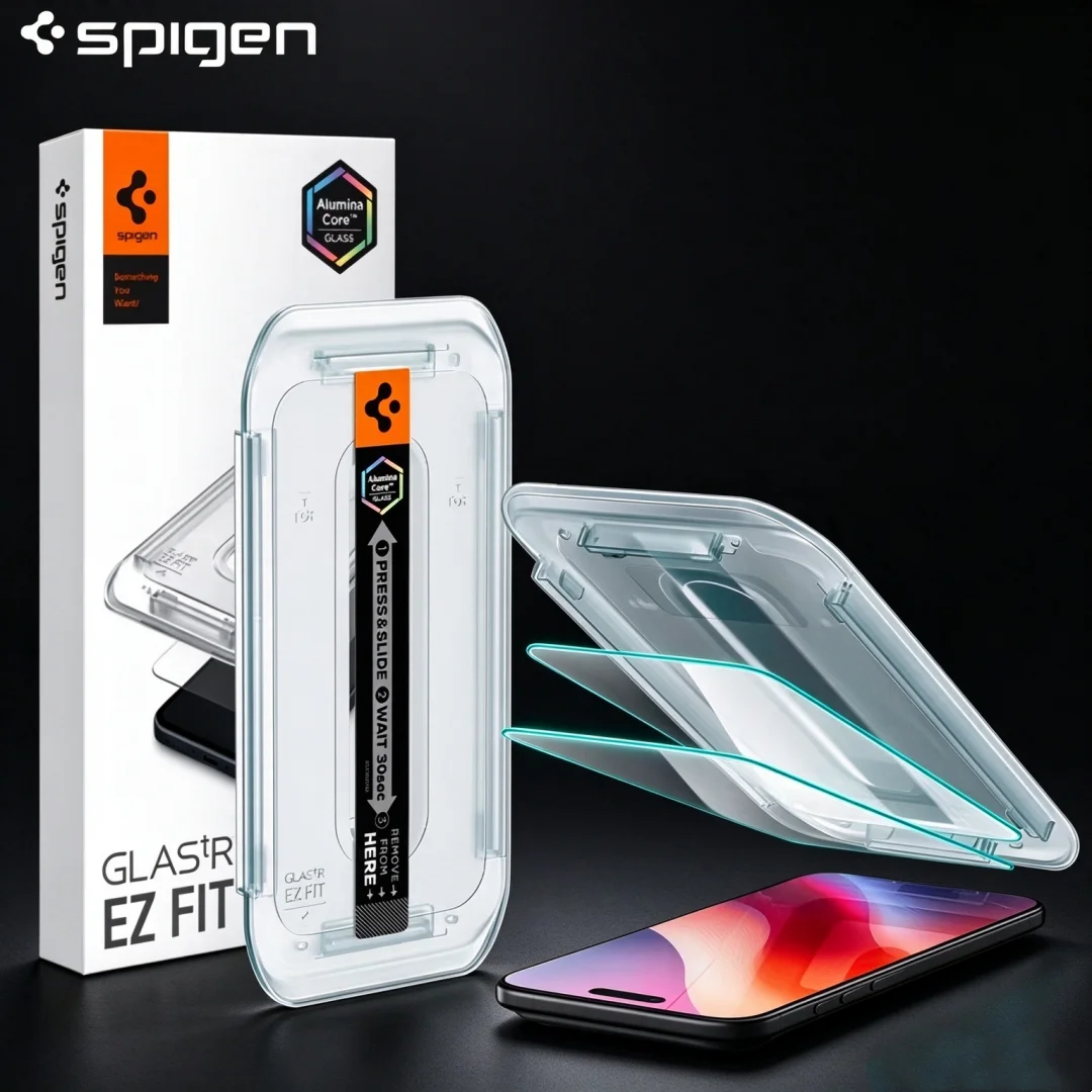 2 sztuki Spigen Glas.tR EZ Fit Sensor Protected do iPhone 18 ProMax 18 17 16 15 14 Pro, pełnoekranowa folia ochronna z hartowanego szkła HD
