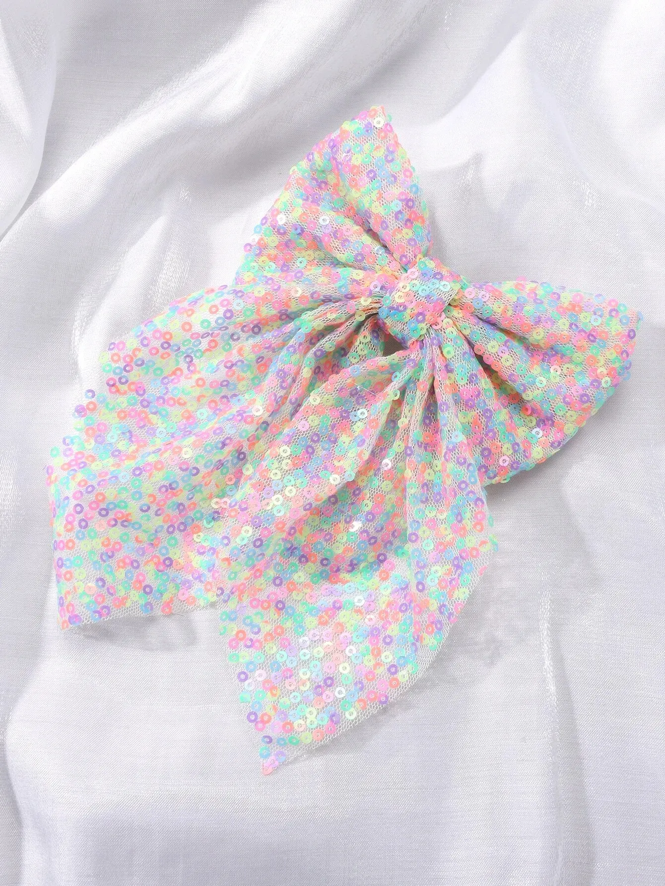 1pc Colorful Net Yarn & Glitter Bowknot Hair Clip Girl Hair Accessoires Kids Hair Clips Headwear Ideal Gift for Girls