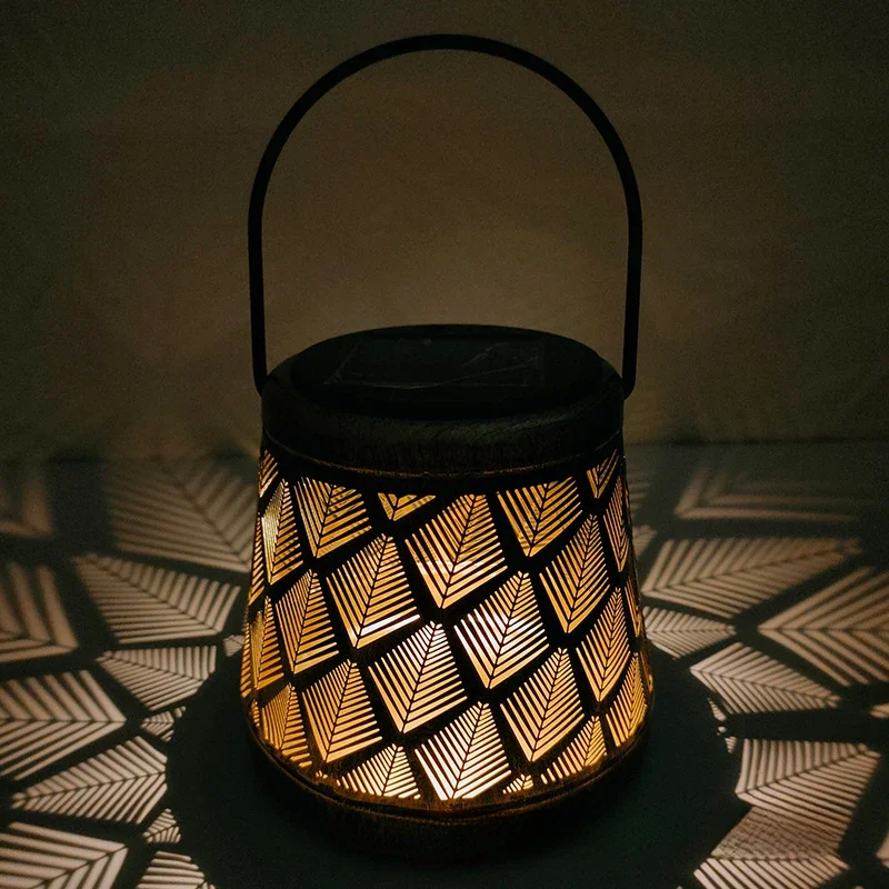 Iron Art New Solar Diamond Shaped Courtyard Light Outdoor Waterproof Balcony Decorative Tree Hanging Atmosphere Light