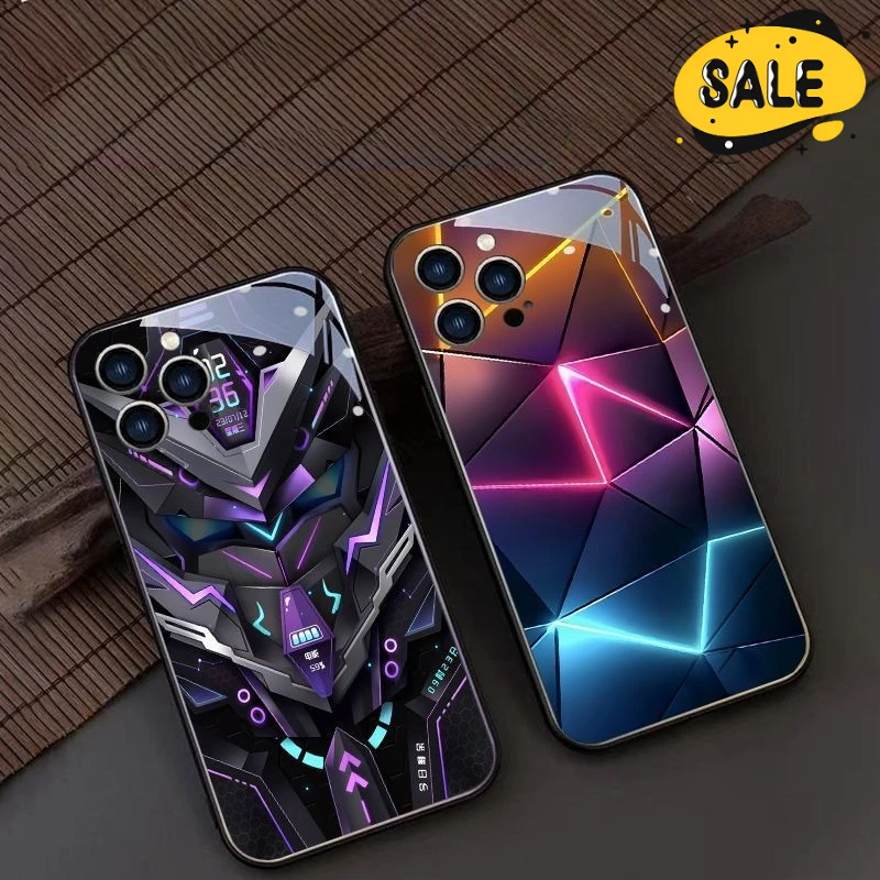 

Mecha Themed Design LED Light Up Flash Phone Case for Iphone 16 15 14 13 12 11 Pro Max 14 15 16Plus Personalized Protector Cover