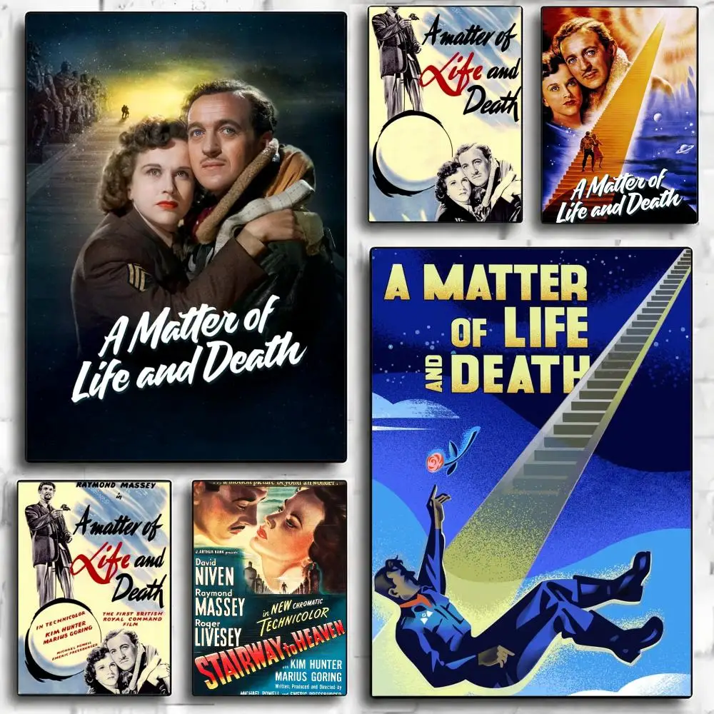 classic movie A-A Matter of Life and Death-H Poster Minimalist Wall Sticker for Cafe Office Bar Home Decor and Gift