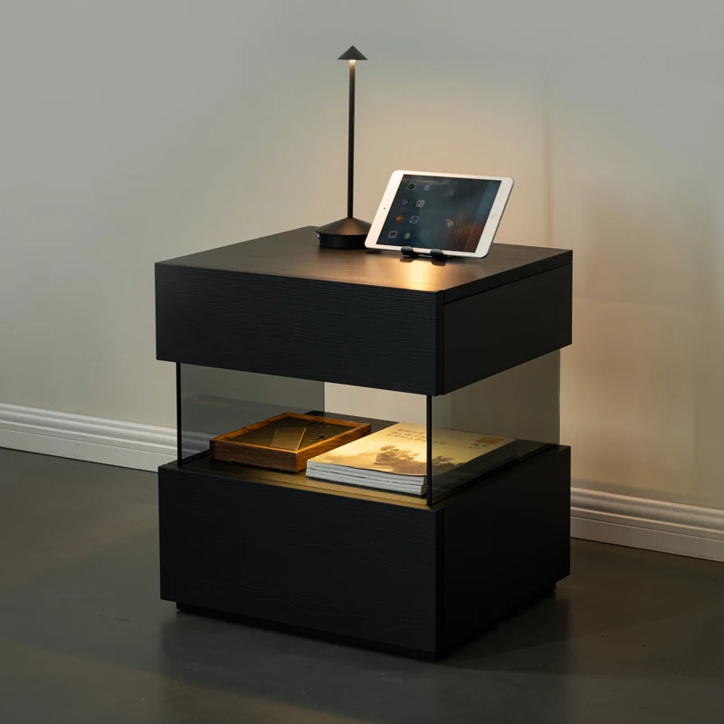 

Italian minimalist suspended bedside table Nordic wind bedside table Simple modern bedroom bedside storage storage cabinet