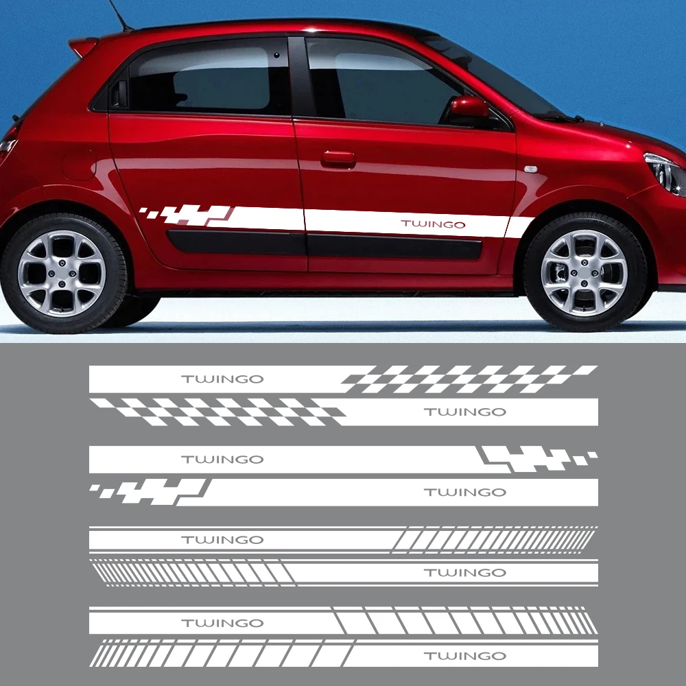 2PCS Car Door Side Stickers For Renault Twingo 1 2 3 Tuning Accessories Sport Styling DIY Vinyl Film Decals