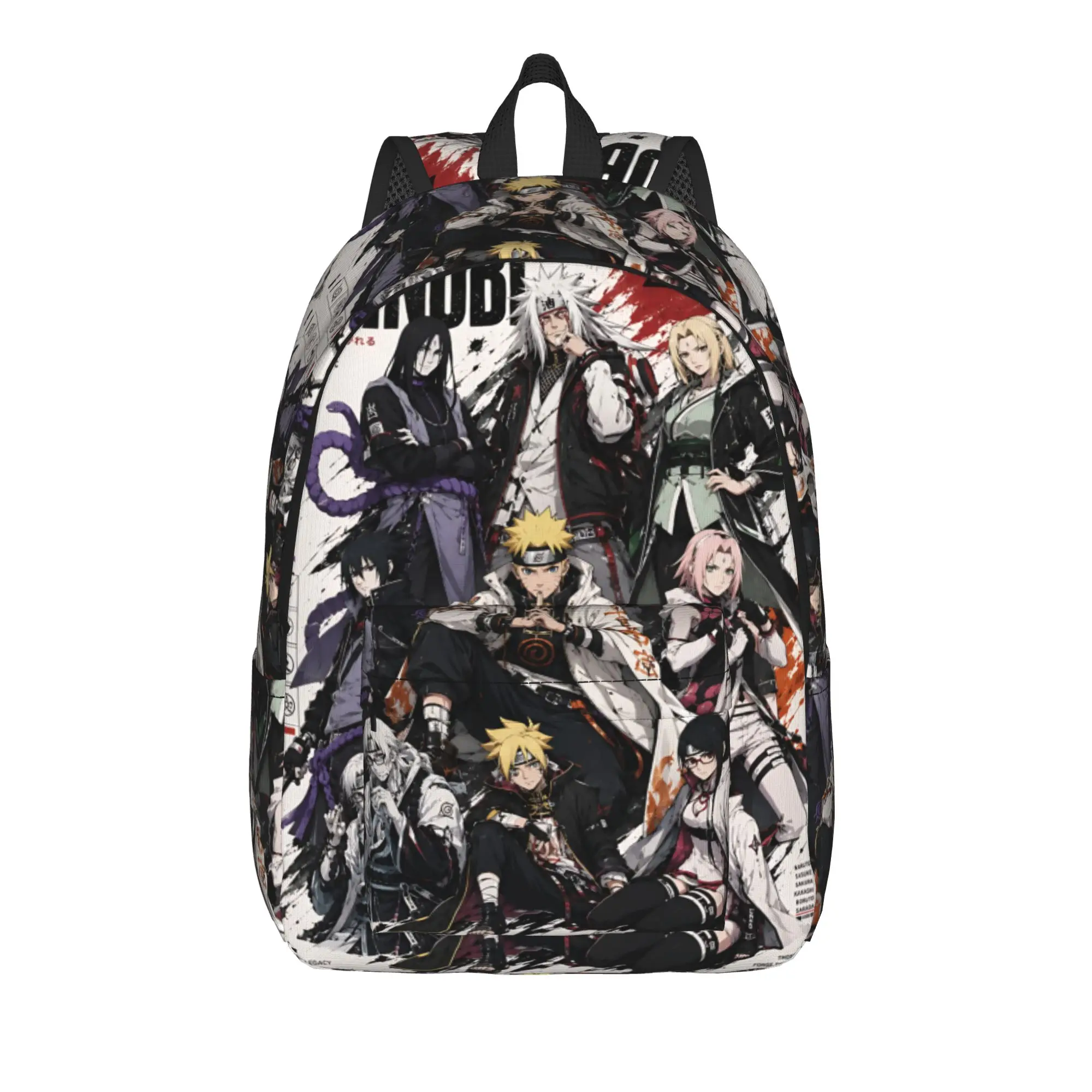 Fashion Naruto Anime Theme Backpack  Mochilas Harajuku Design Camping Zipper Closure Rucksack