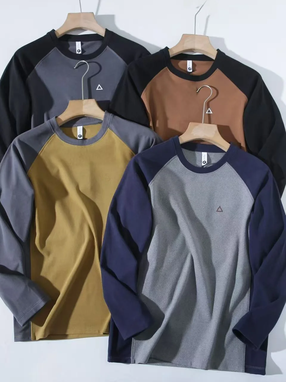 Color Block Shoulder Sleeve Sweatshirt Double Sided German Velvet Sport Outdoor Middle Layer round Neck Hoodie for Men And Women