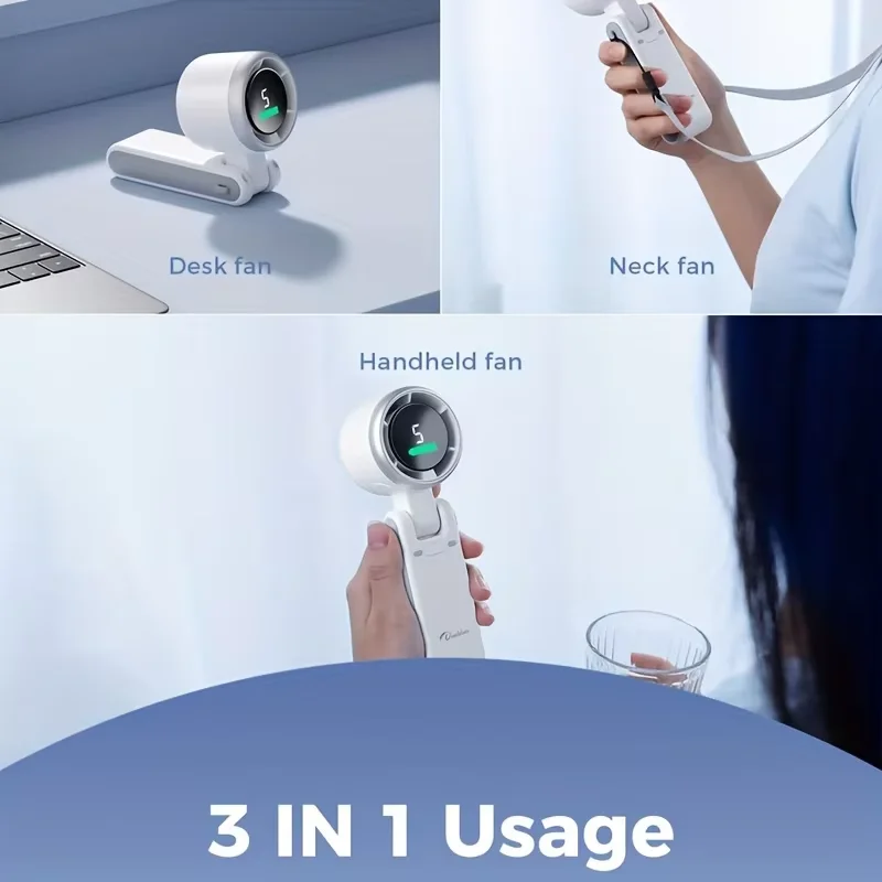 

High Speed Mini Turbo Fan Foldable Rechargeable Handheld Portable Suitable for Outdoor Travel Office