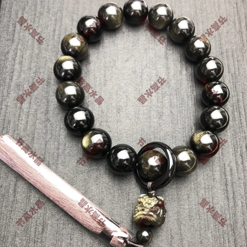 حجر السج الطبيعي Xingshi يده حلقة مرنة شرابة الرجال والنساء لعبة اليد سوار بوذا الخرز والمجوهرات #1