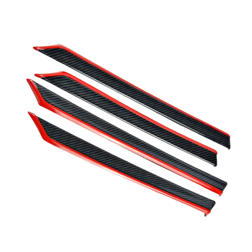Red/Blue Carbon Fiber Look Interior Door Panel Trim for Honda Civic 10th Gen 2016-2020 4DR, ABS Protector