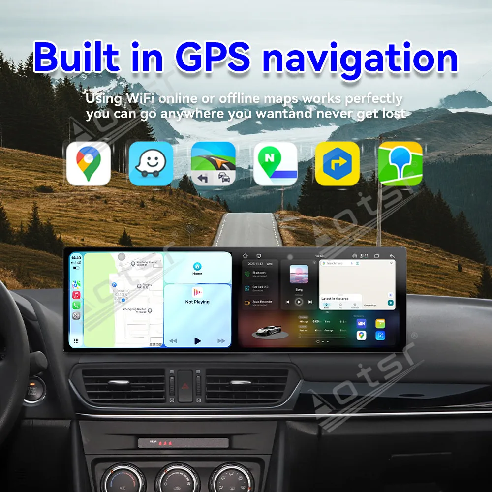 أندرويد 15 المزدوج 10.1 بوصة شاشة راديو السيارة مع Carplay نظام تحديد المواقع والملاحة لمازدا CX-4 2016-2021 الوسائط المتعددة رئيس وحدة ملحق #4