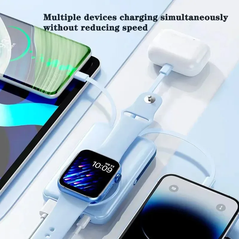 باور بانك مغناطيسي لاسلكي 10000 مللي أمبير في الساعة، شحن سريع للغاية بقدرة 22.5 وات لبنوك الطاقة المتنقلة للساعات