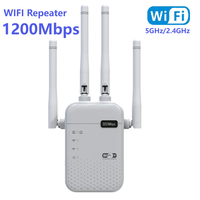 1200Mbps WiFi Signal Extender 4 External Antennas Wireless WiFi Repeater 5GHz 2.4GHz Dual-Band Long Range Internet Extender