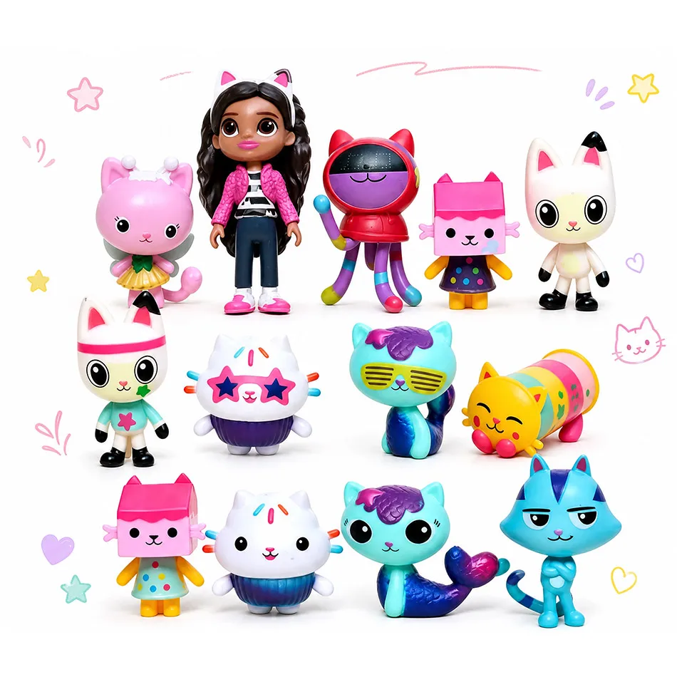 

Gabby Dollhouse 13PCS Figure Collection Cute Cartoon Cat Action Figures PVC Dolls Ornaments Birthday Ideal Gifts
