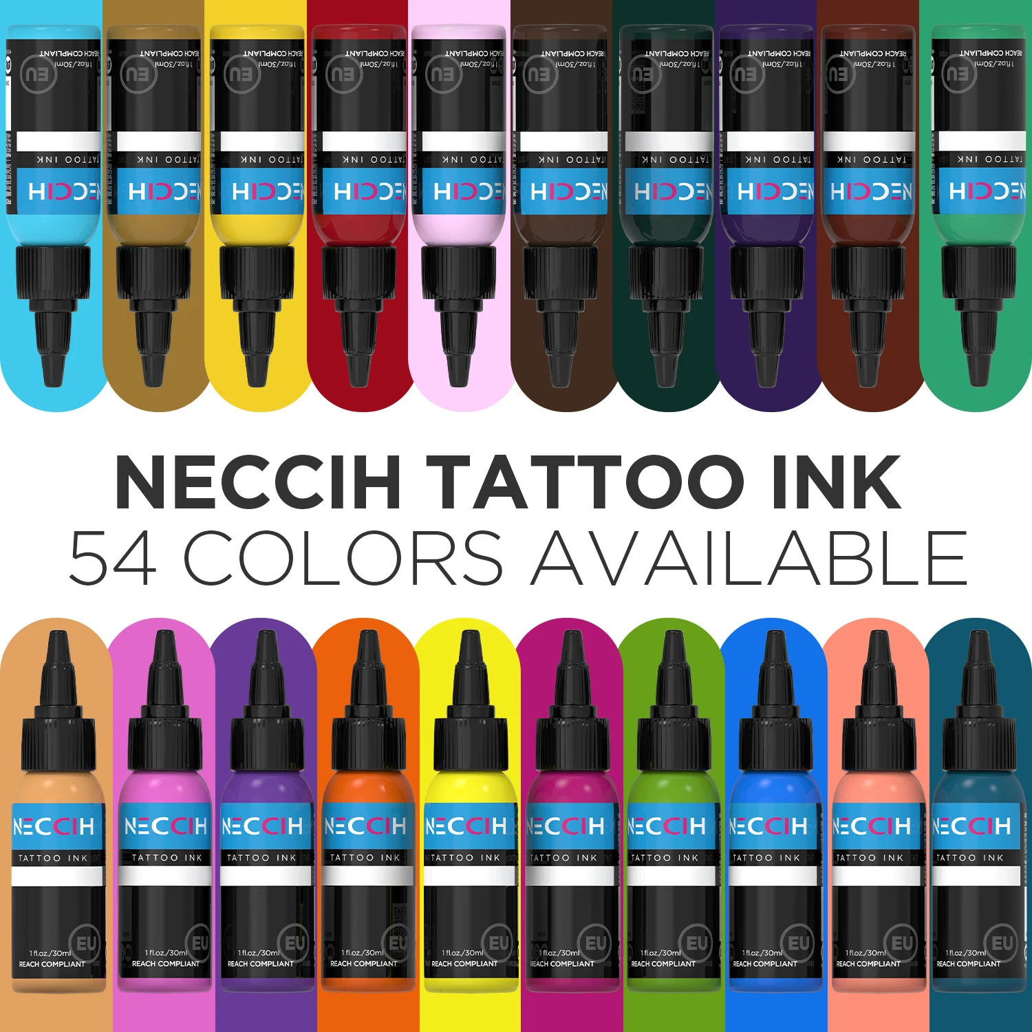 54colors 30ML Tattoo Ink Pigment Semi-permanent Pigment Body Art Tattoo Kits Professional Beauty Paints Makeup Tattoo Supplies