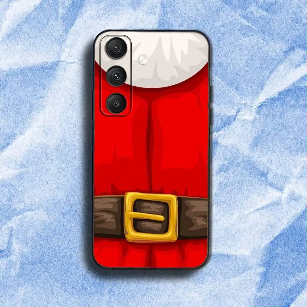 سانتا كلوز شجرة عيد الميلاد حافظة هاتف لهاتف سامسونج S 25,24,23,22,30,21,10,9,Ultra,Plus,Lite,FE,4,5G حافظة سوداء ناعمة