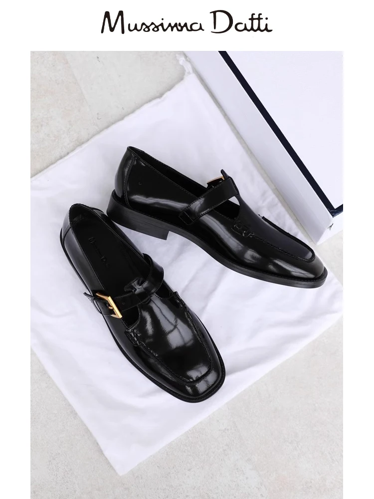 Murrinna Daffi 2024 New Fashion Women Shoes Loafers Platform Women Cow Leather Round Toe Slip on Ladies Chunky Heel Shoes