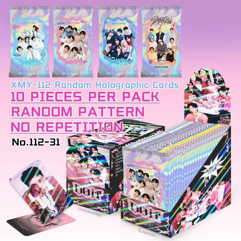 

SKZOO Stray Kids Новый альбом DO IT Laser Card Mingxin Card Photo Card Star Surrounding LOMO Card 24 Pack Box Set Подарок для фанатов