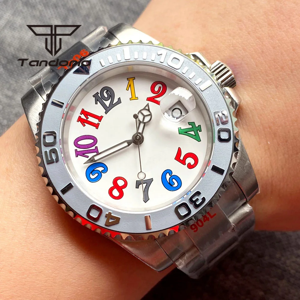 40mm Stainless Steel Automatic Watch for Men PT5000 Miyota8215 Movt Arabic Numerals Sapphire Crystal Date Mechanical Wristwatch