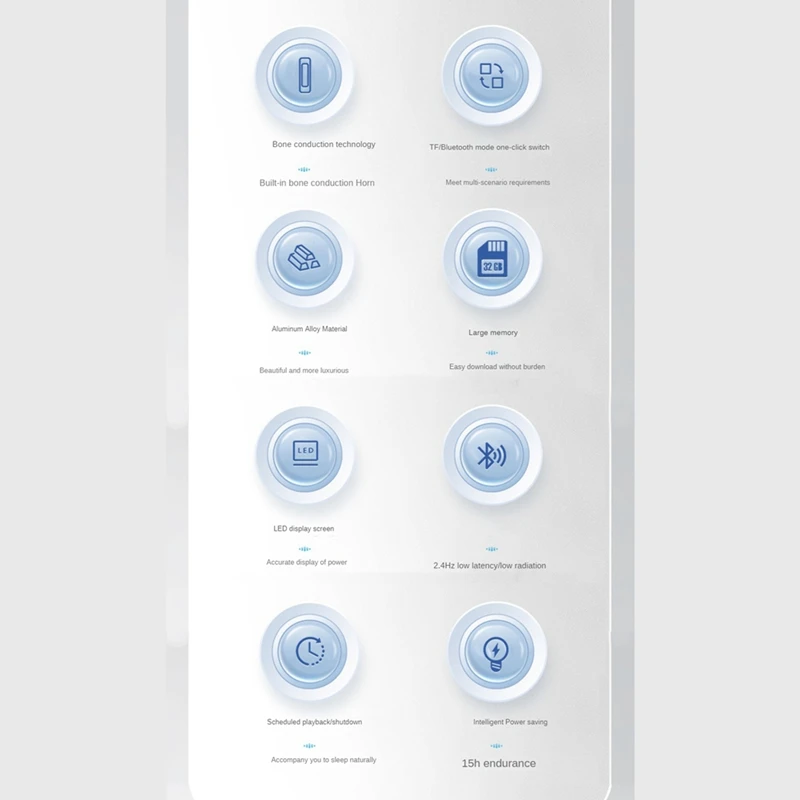 Bluetooth Wireless Bone Conduction Pillow Speaker Portable Under Pillow Speaker Built-In 32GB TF Card For Sleeping