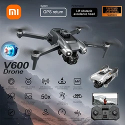 Xiaomi v600 drone mini pro max profissional hd câmeras duplas fluxo óptico posicionamento evitar wifi fpv uav gps quadcopter rc