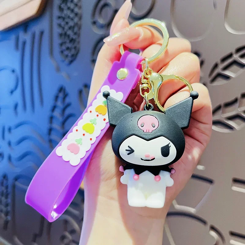 Sanrio Cartoon Keychains Cross-dressing Kuromi Anime Figures Keychain Pendant Dolls Children Backpack Pendant Birthday Gifts