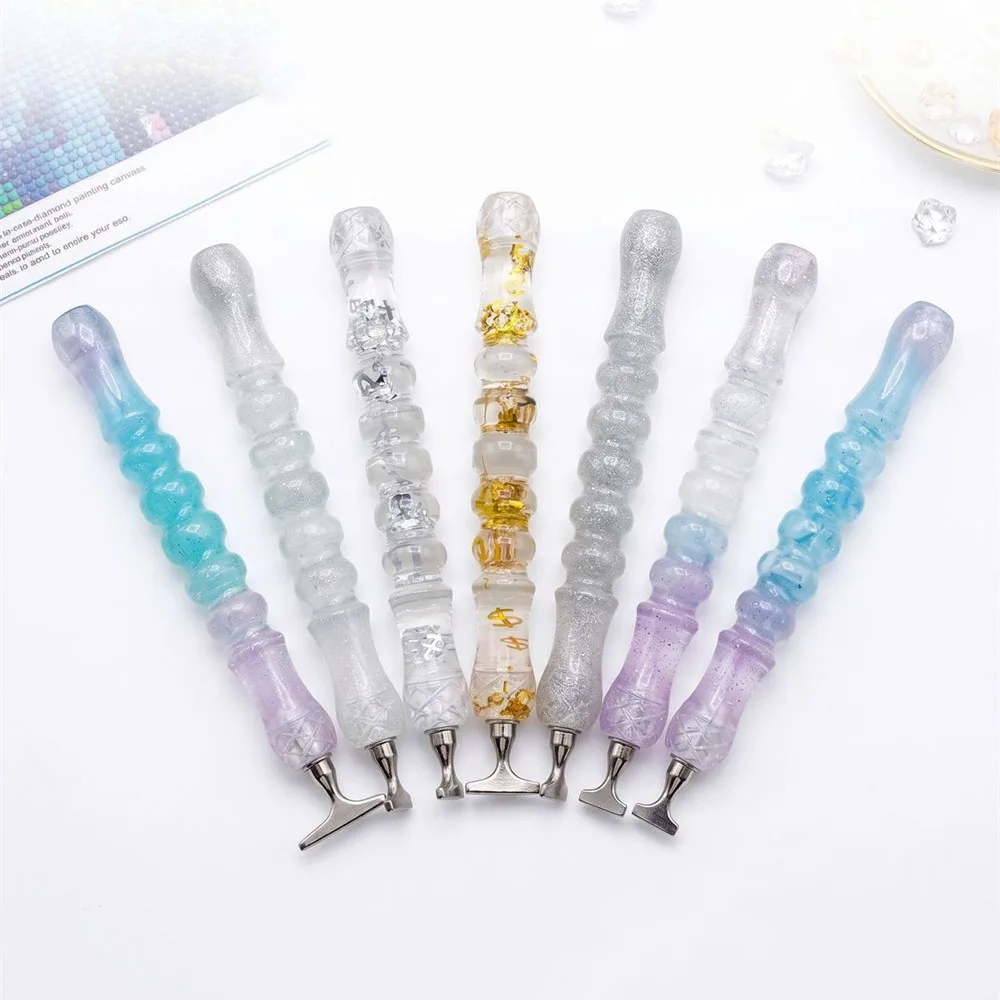 New Gourd Shape Transparent Diamond Painting Pen Resin Point Drill Pen Ergonomic Grip Diamond Embroidery Tool Accessories