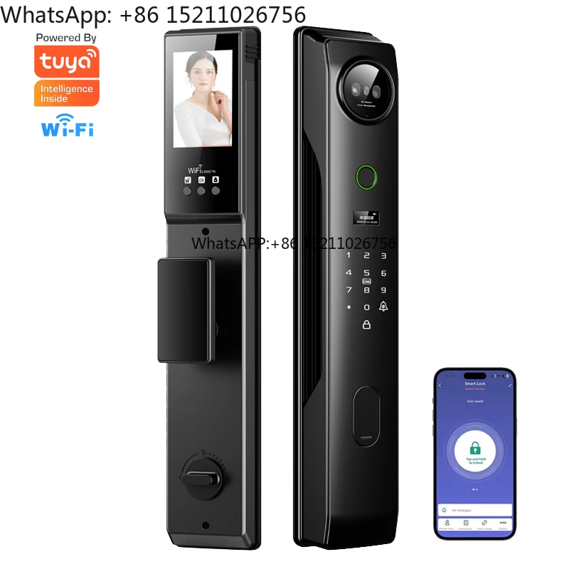 

Electronic 3D Face Recognition Door Lock Automatic Fingerprint Tuya WIFI Smart Door Lock with Camera