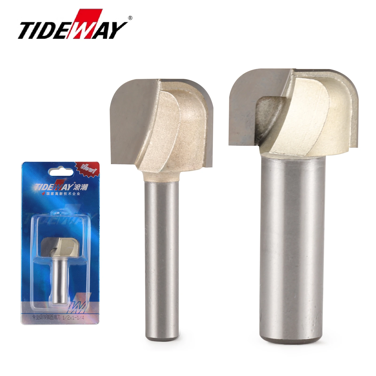 TIDEWAY Woodworking Tool Double Arc Round Bottom Bit Flat Bottom Arc Knife Round Corner Bottom Cleaning Tool