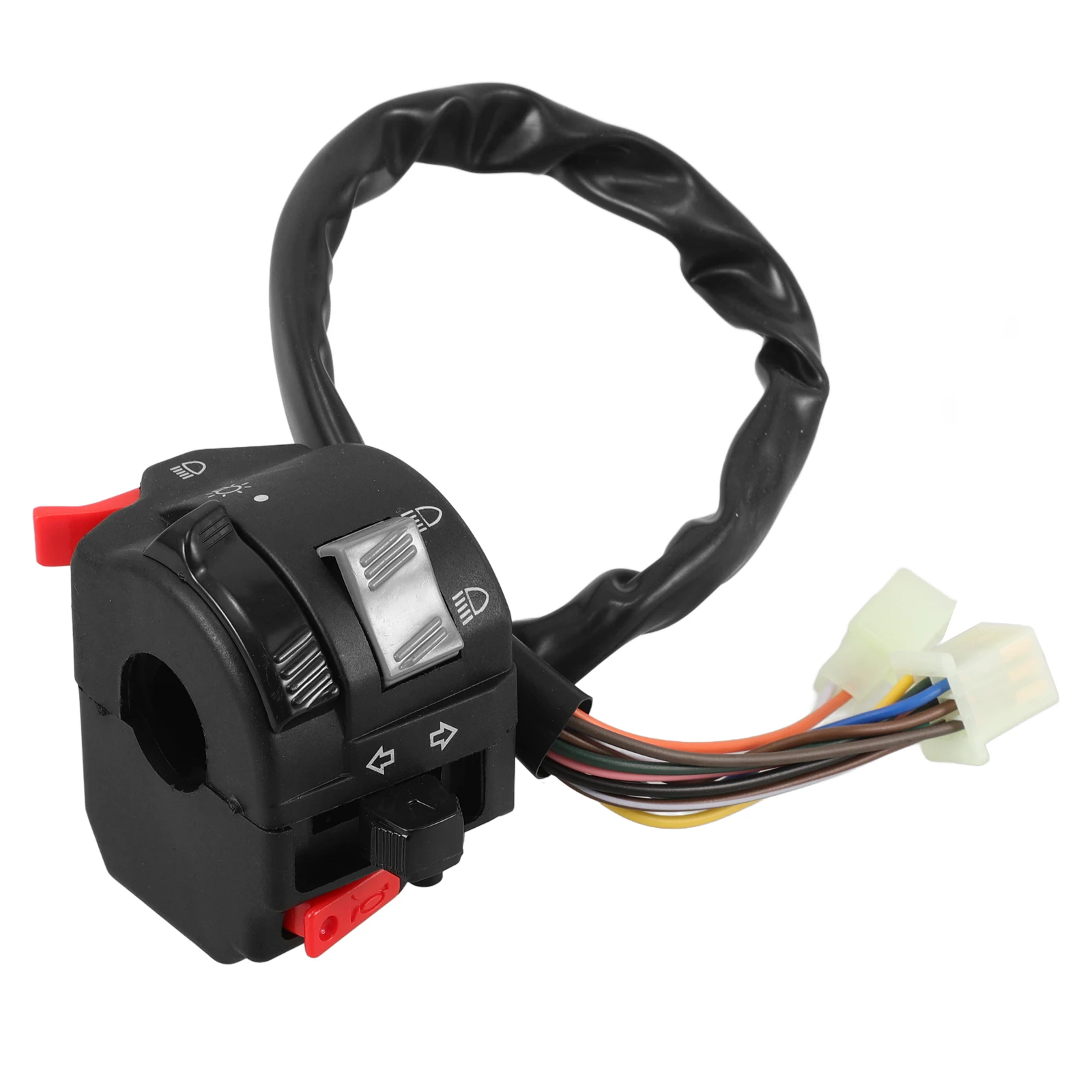 

Motorcycle Handlebar Headlight Horn Turn Signal Control Replacement Parts Multifunctional Easy Install for