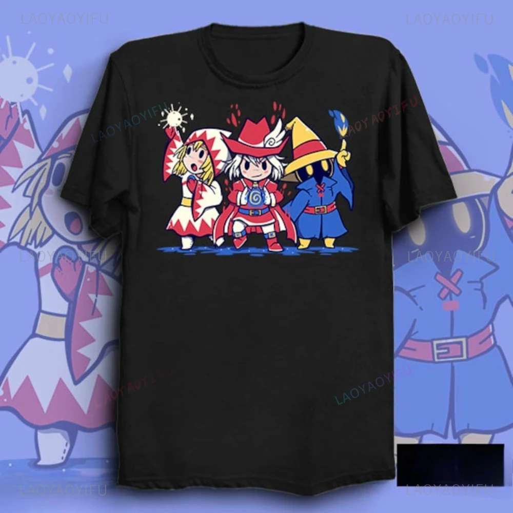 UK Delivery The Three Mages Final Fantasy Inspired White Black Red Mage Printed T Shirt Tops Unisex High Quality Cotton tee