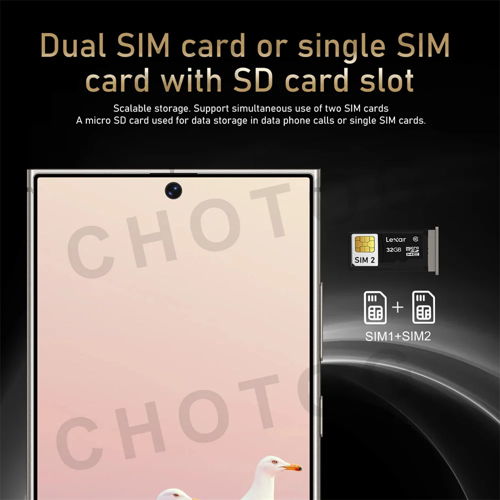 Original SMS 25 Ultra Smartphone 5G 22GB 2TB Dual Sim Cellphones Android 14 Cell Phone Face Recognition 7800mAh Mobile Phone
